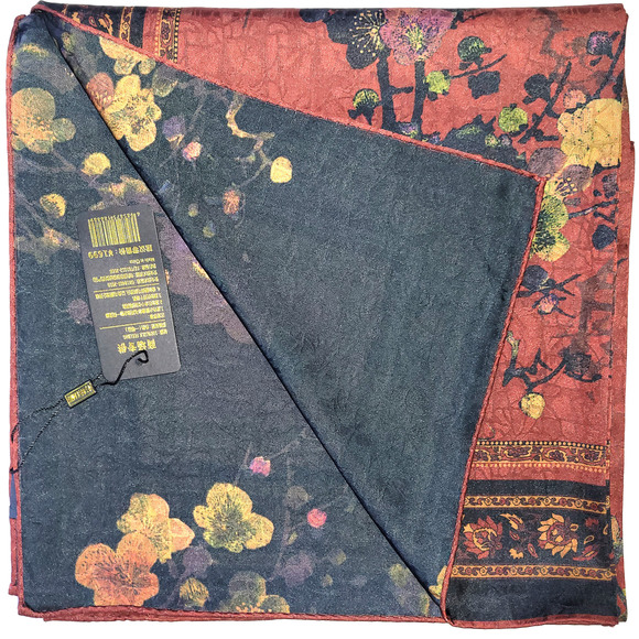 NWT Double-Sided Silk Scarf 27"x70" Long Rectangle Shawl Wrap 8692 - Picture 7 of 9